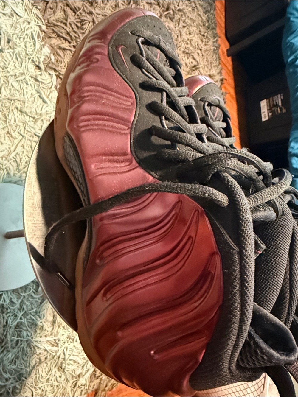 Nike pre-owned FOAMPOSITES Men's Athletic Sneakers in Burgundy and Black - Picture 9 of 16